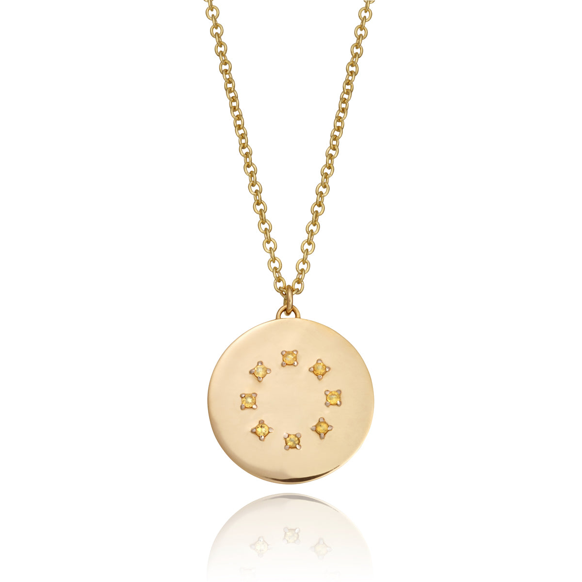 BIRTHSTONE PENDANT NECKLACE | NOVEMBER — CITRINE GEM