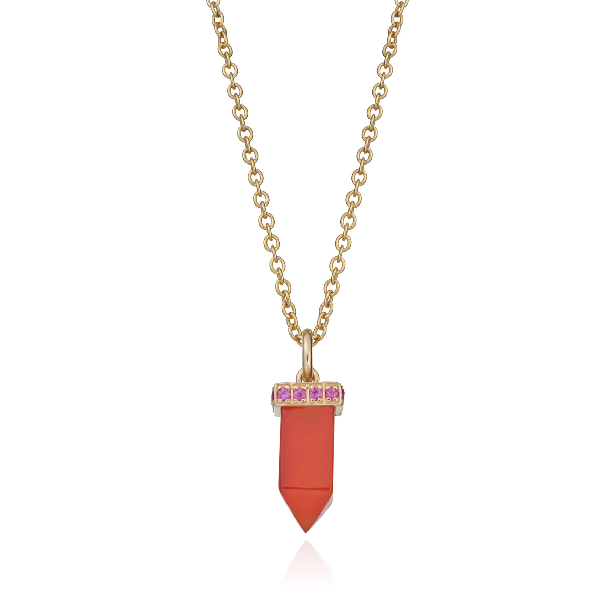 POWER POINT PENDANT | CARNELIAN & PINK SAPPHIRE
