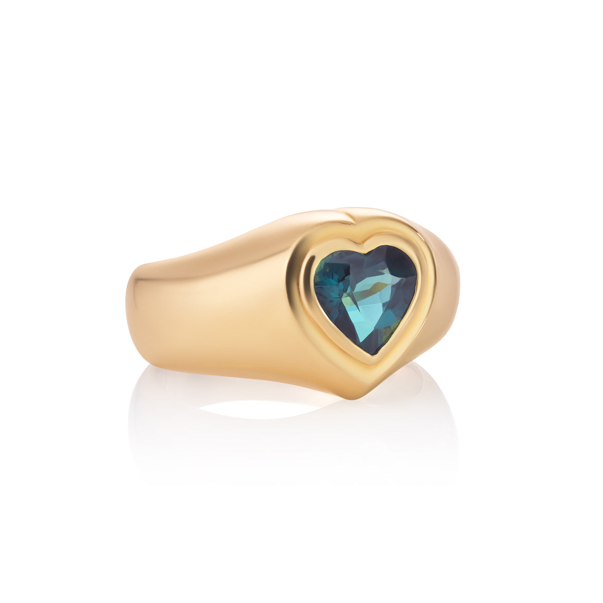 HEART SIGNET RING | BLUE TOURMALINE