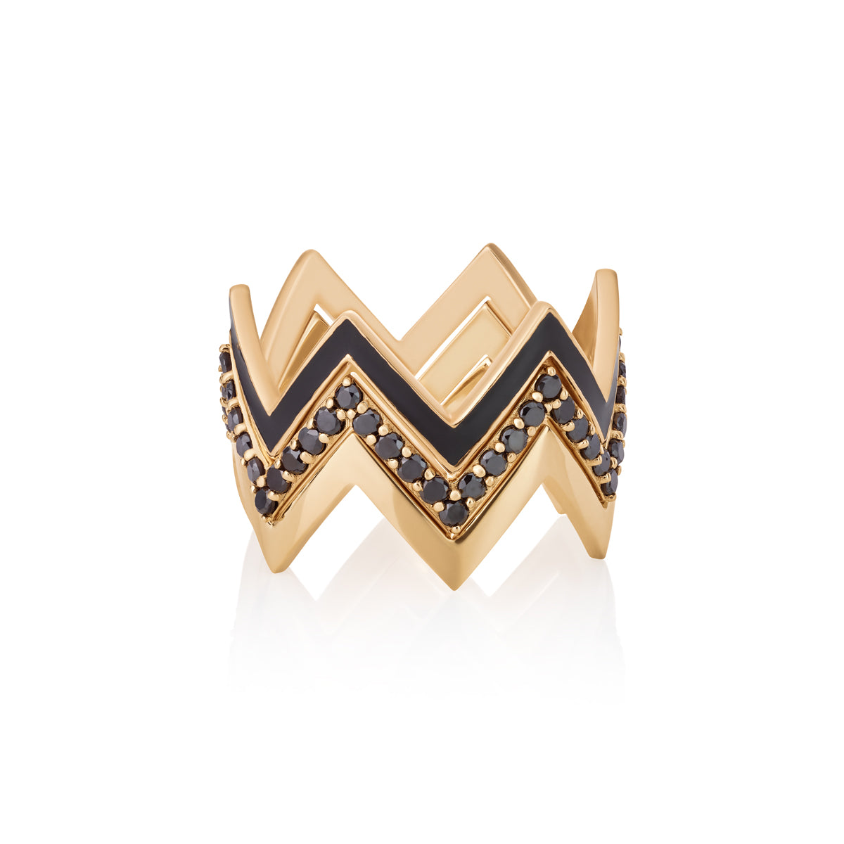 ZIG ZAG RING | BLACK DIAMOND