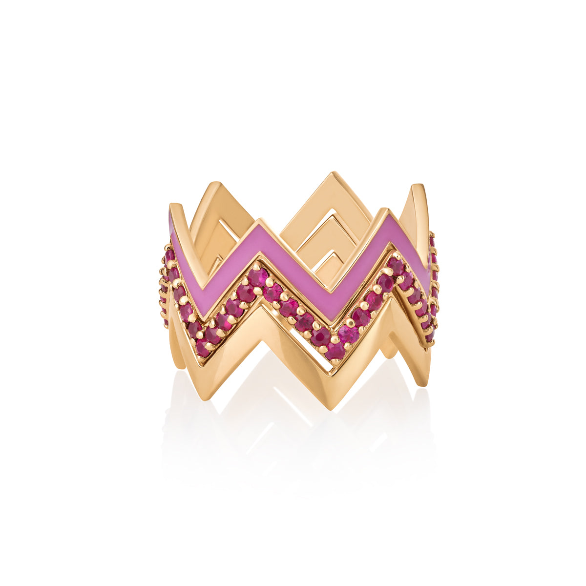 ZIG ZAG RING | RUBY