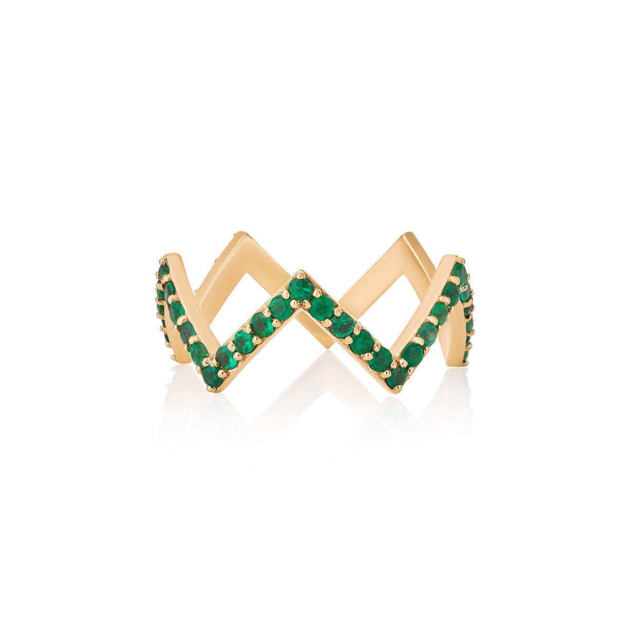 ZIG ZAG RING | EMERALD