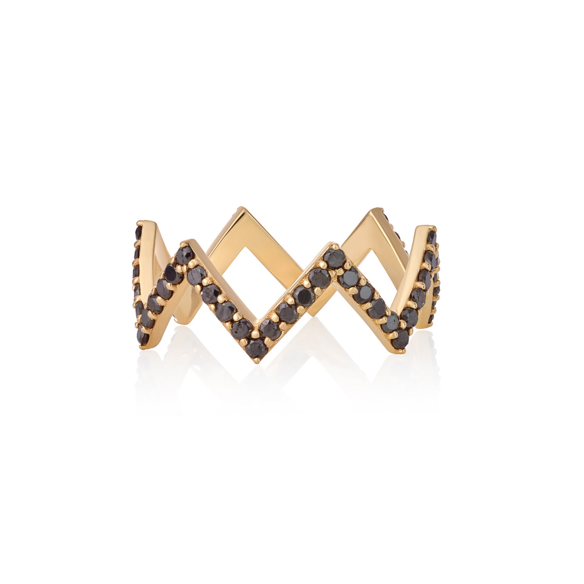 ZIG ZAG RING | BLACK DIAMOND