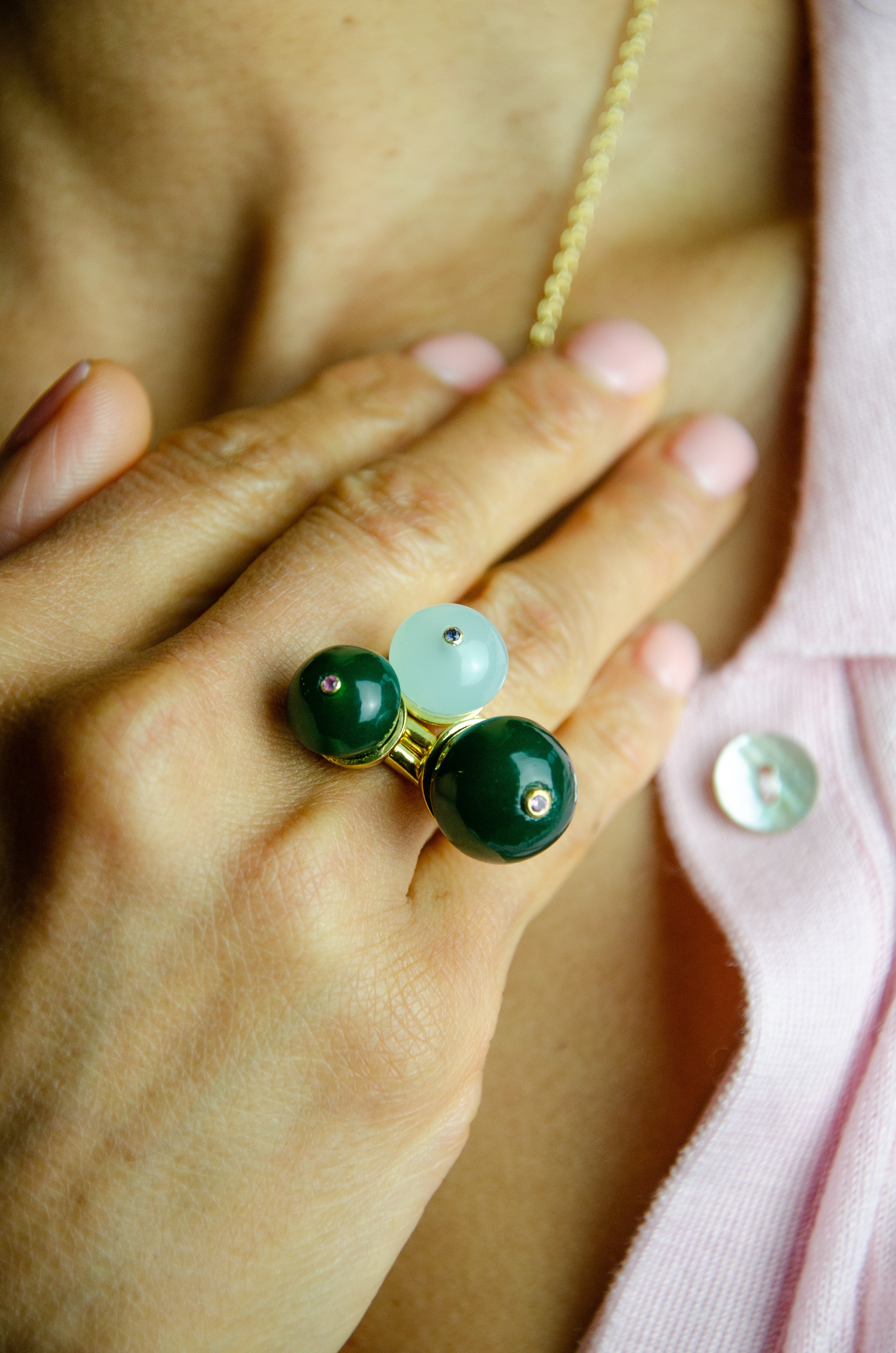 CupCake Small | Aquamarine & Iolite