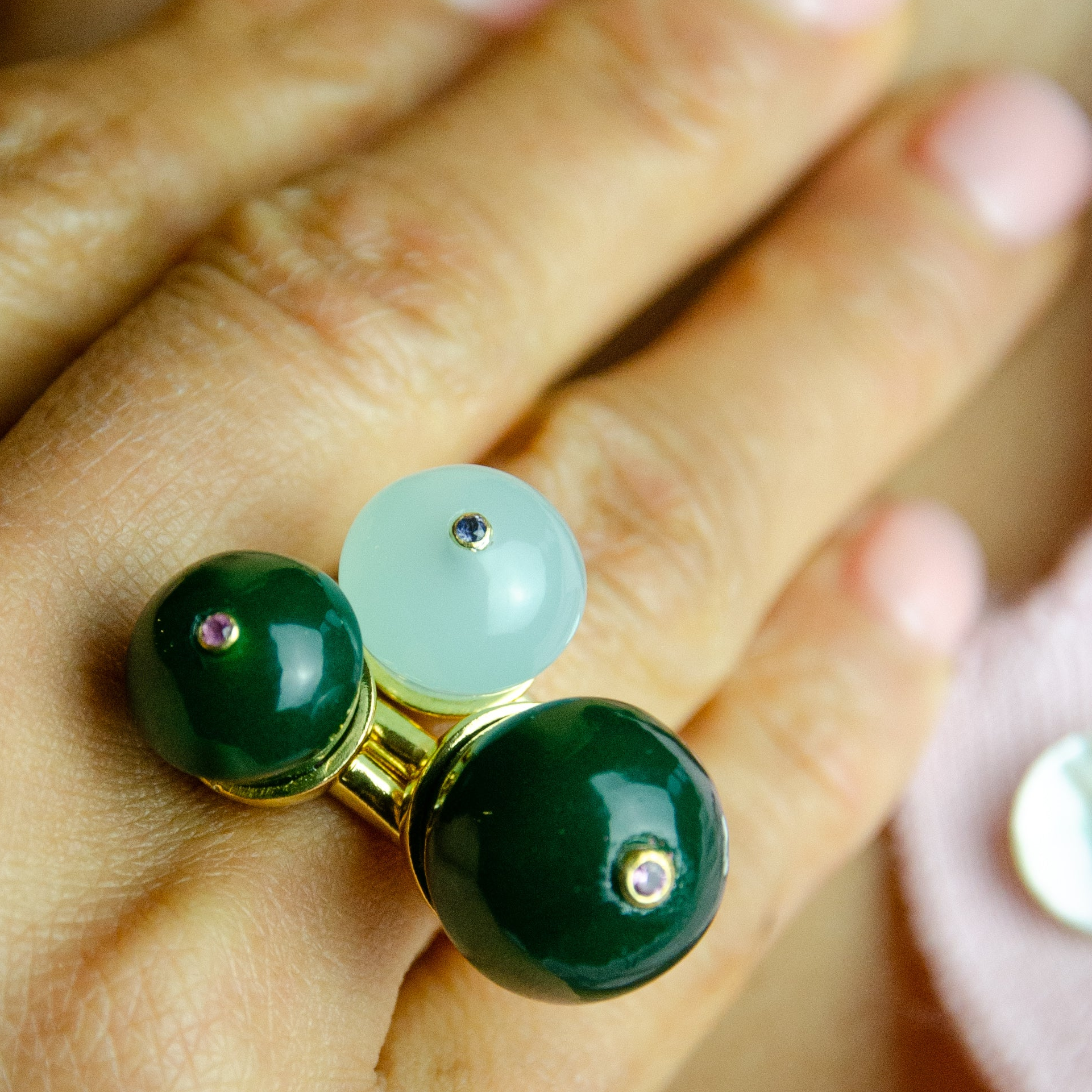 CupCake Large | Aquamarine & Iolite