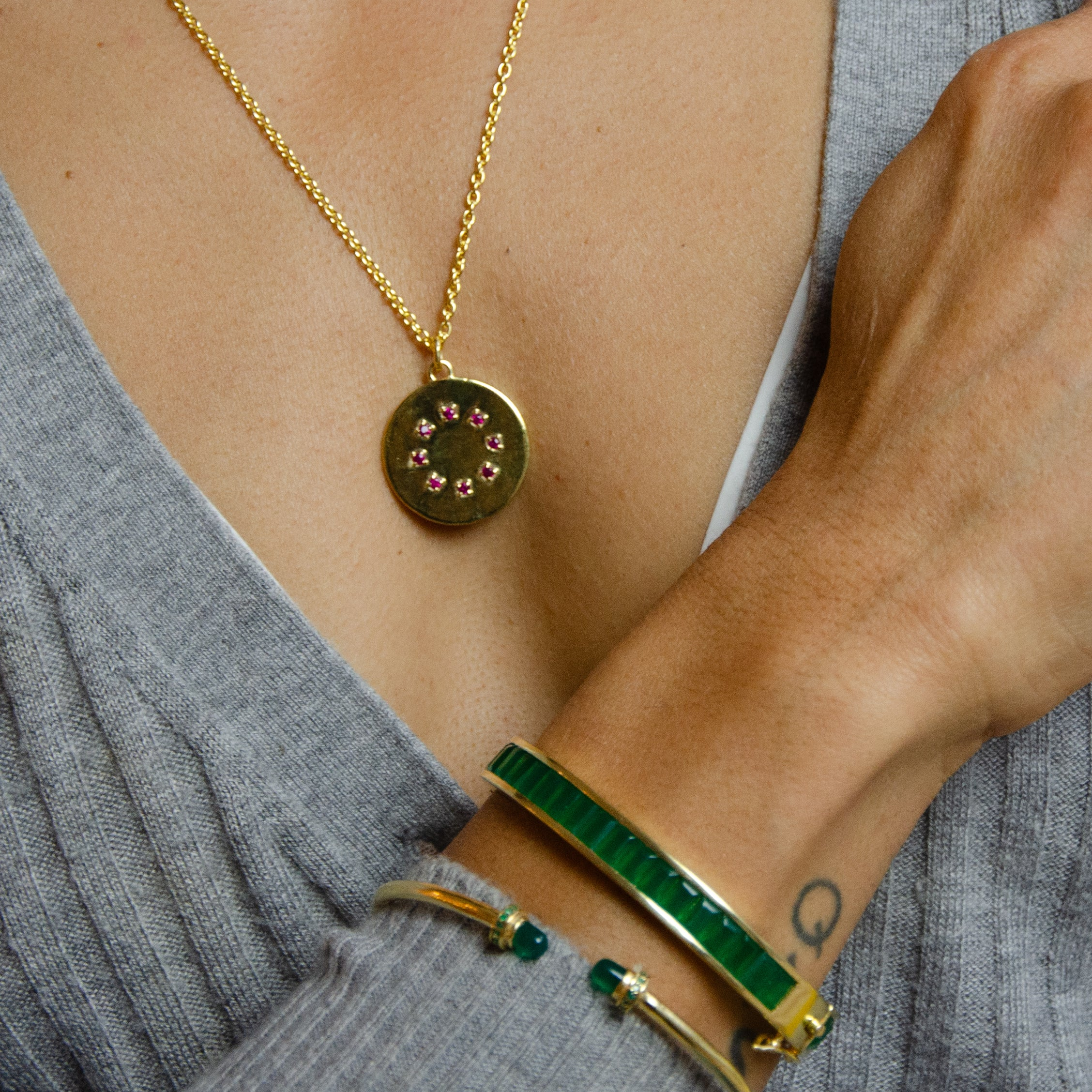 Gold Vermeil Birthstone Pendant Necklace | October — Pink Tourmaline