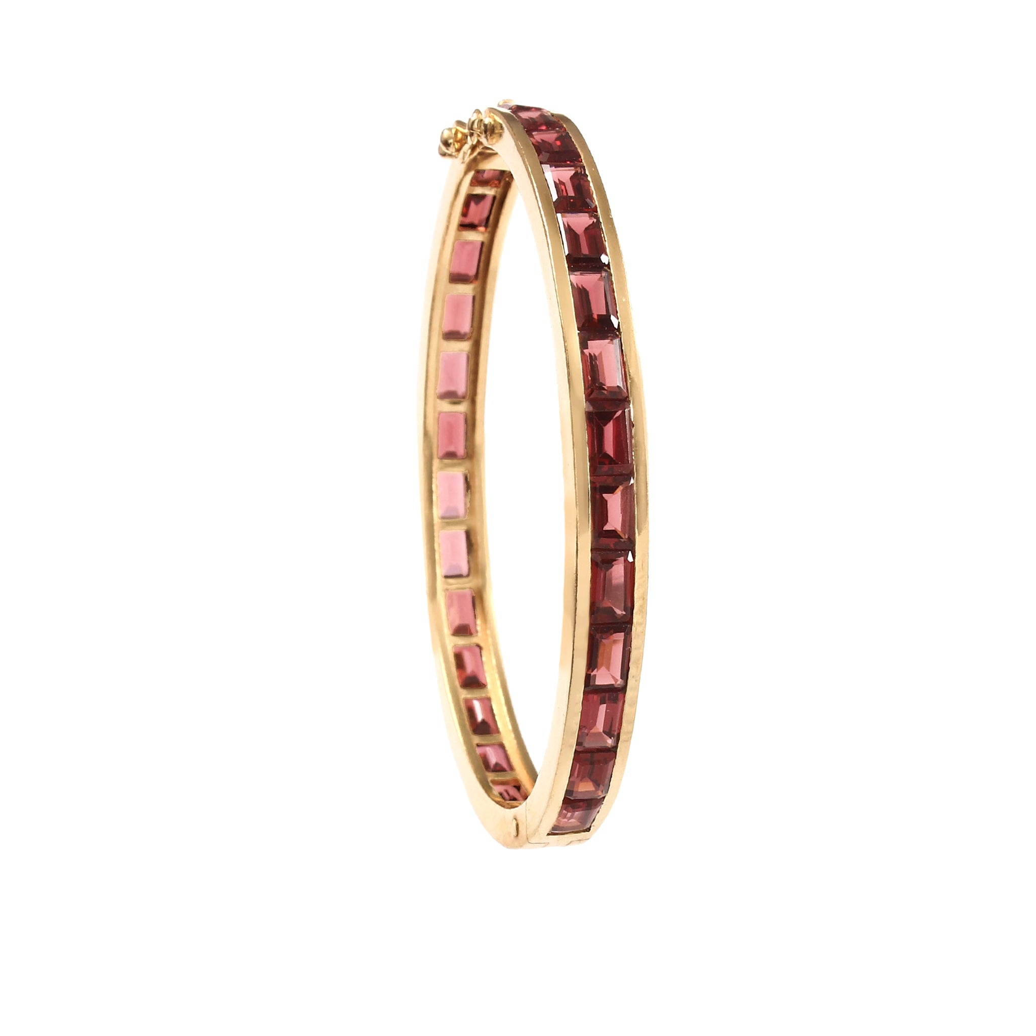 Deco Rhodolite Bangle
