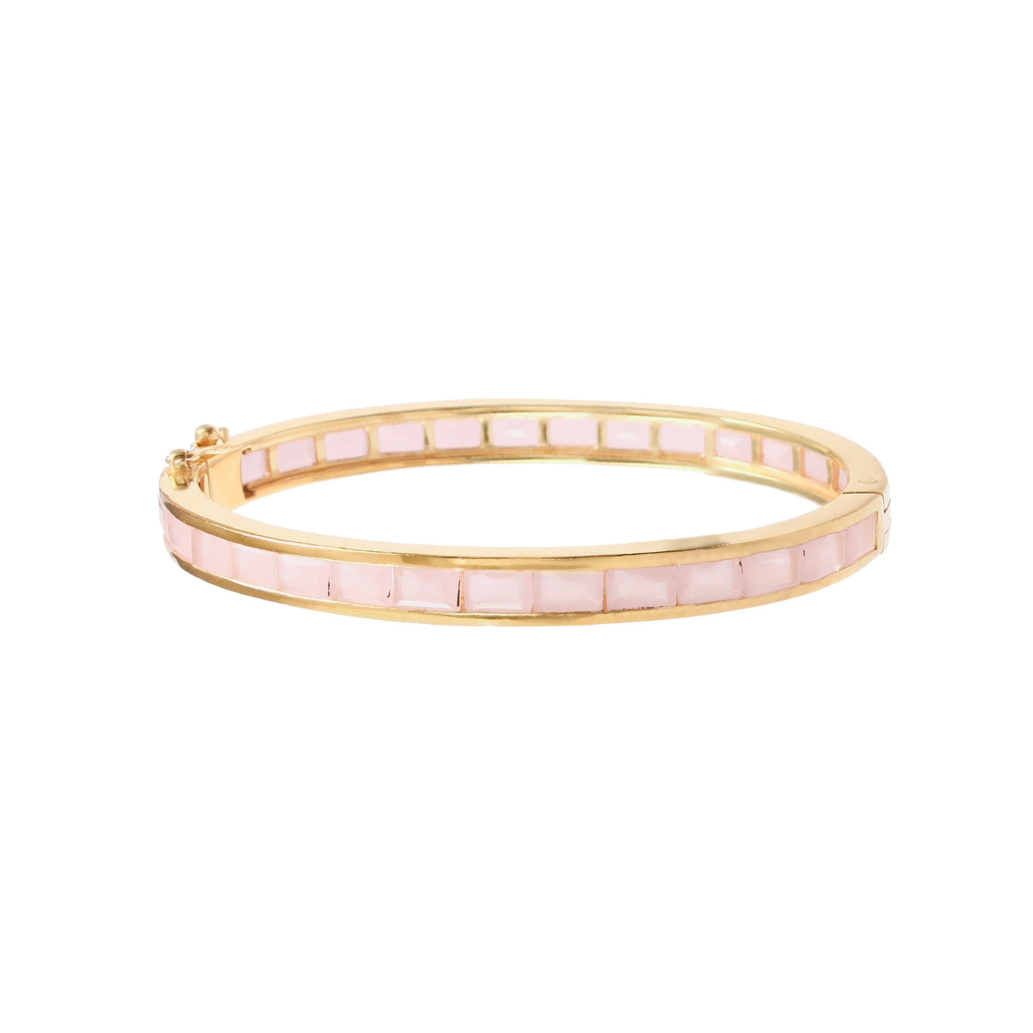 Deco Rose Quartz Bangle