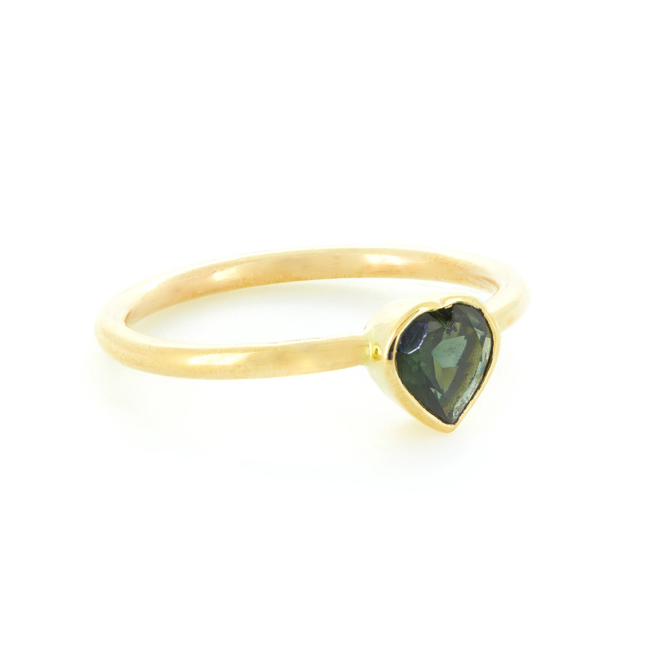 DIDDY HEART RING | GREEN TOURMALINE