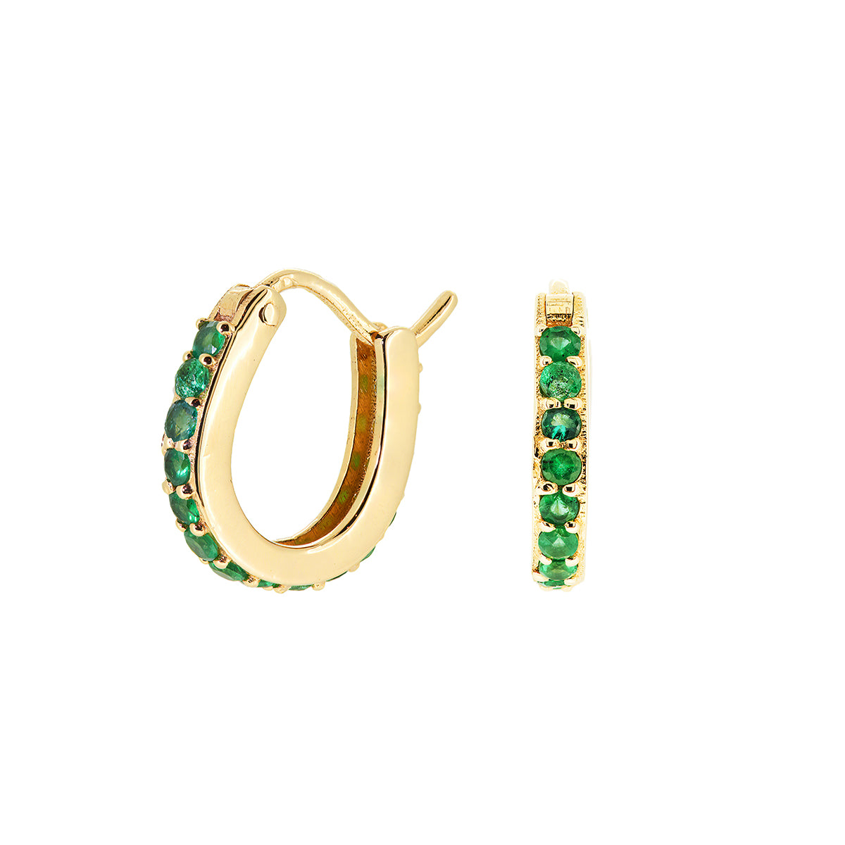 TINY HOOP EARRING | EMERALD
