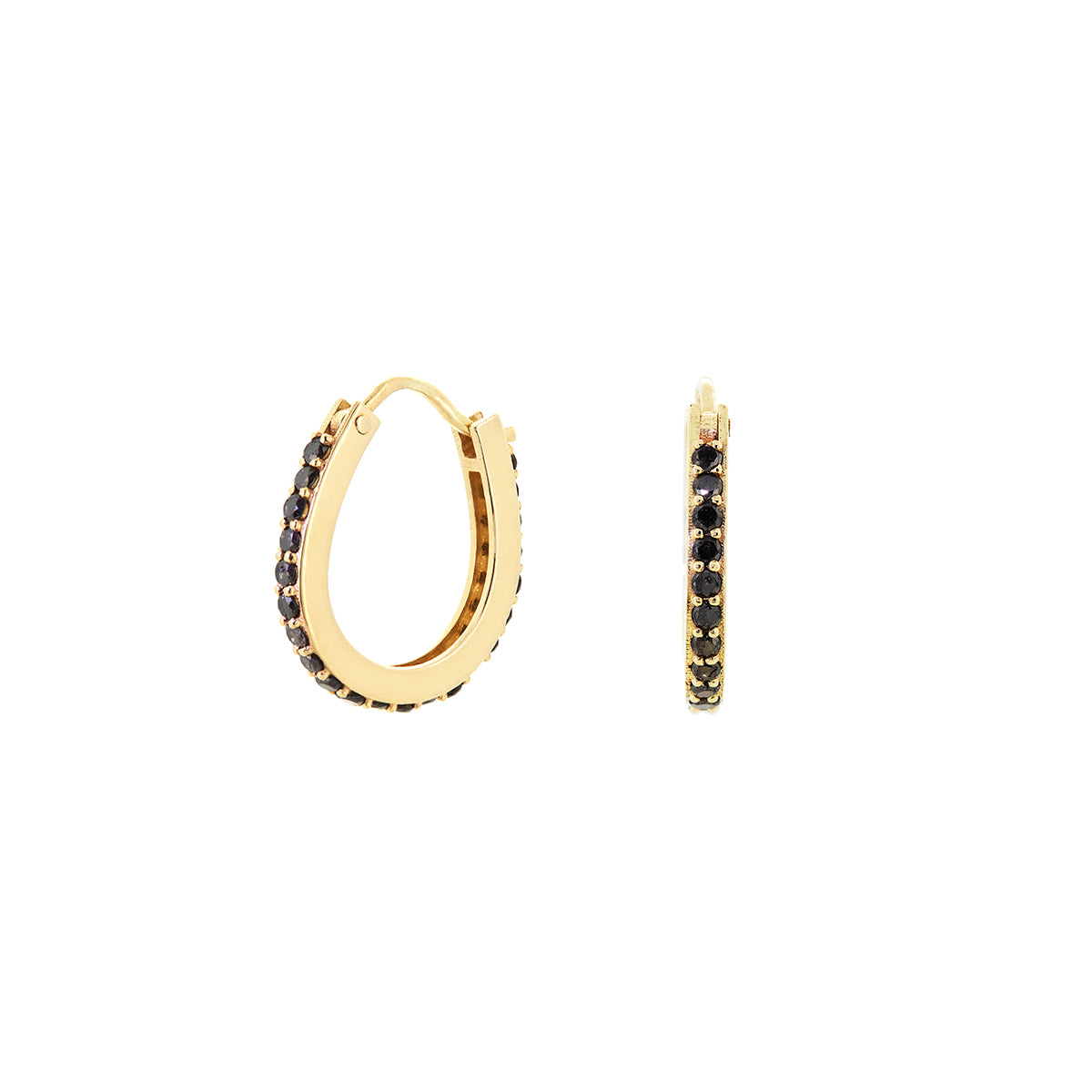 SMALL HOOP EARRING | BLACK DIAMOND