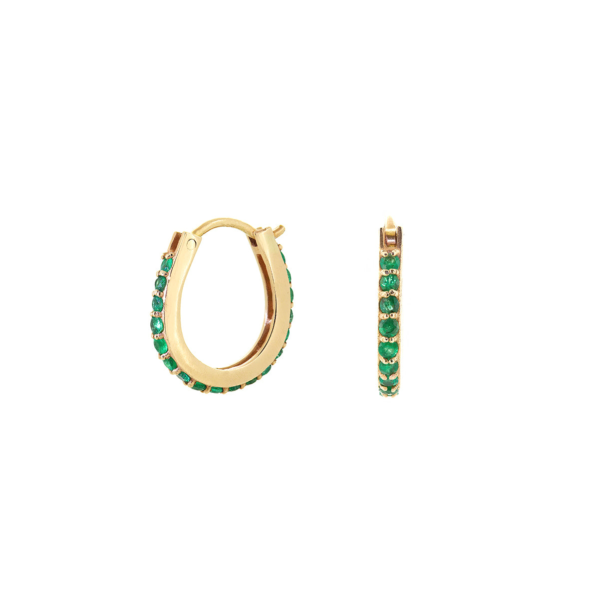 SMALL HOOP EARRING | EMERALD