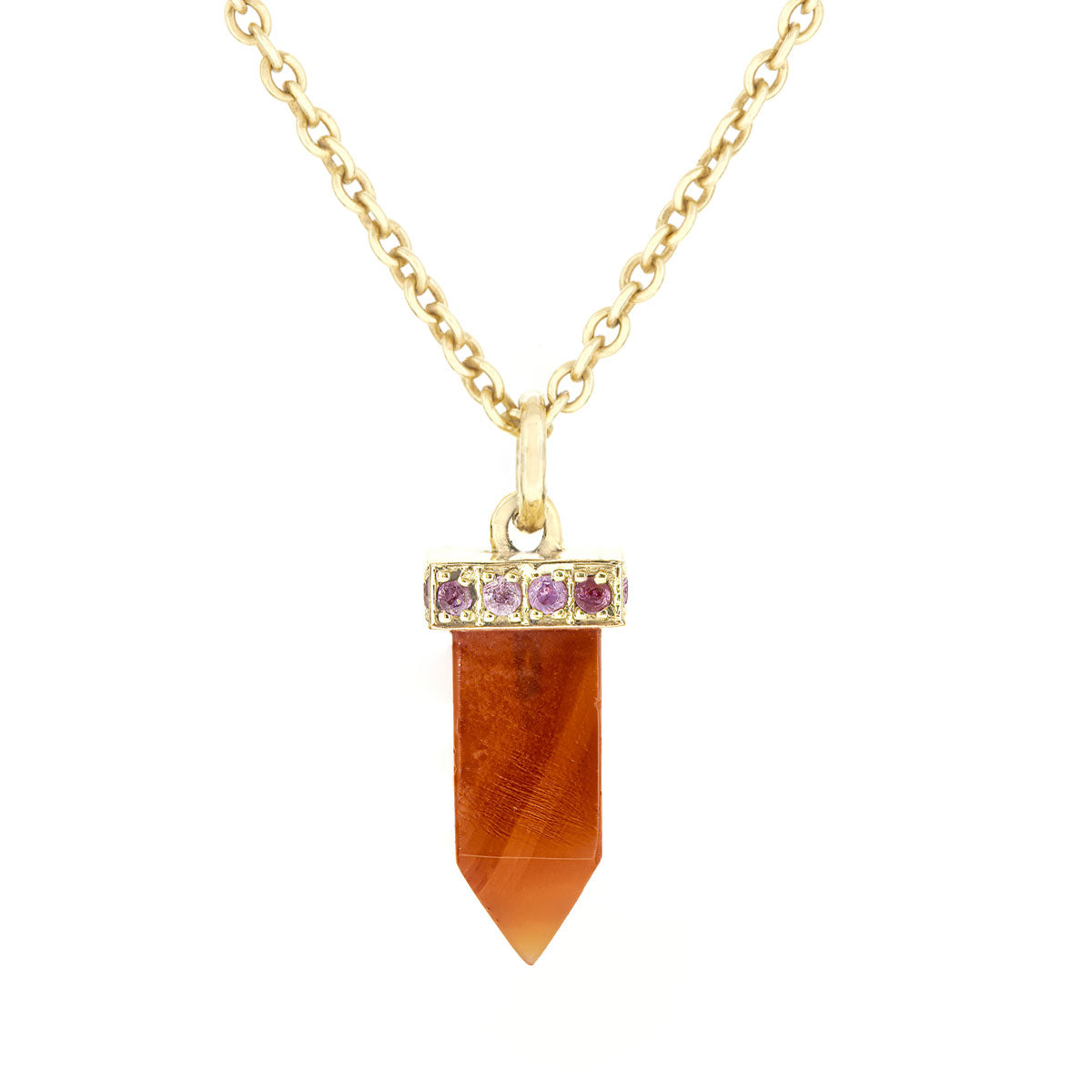 POWER POINT PENDANT | CARNELIAN & PINK SAPPHIRE