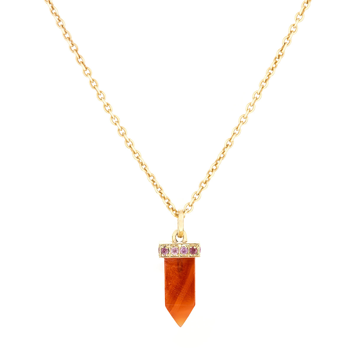 POWER POINT PENDANT | CARNELIAN & PINK SAPPHIRE