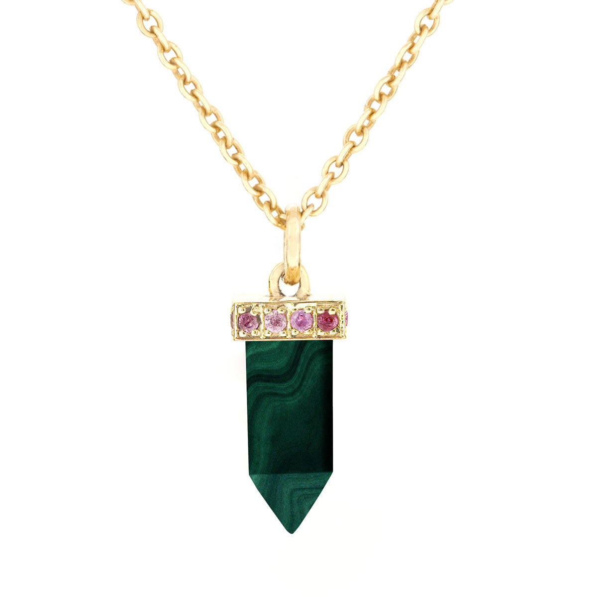 POWER POINT PENDANT | MALACHITE & RUBY