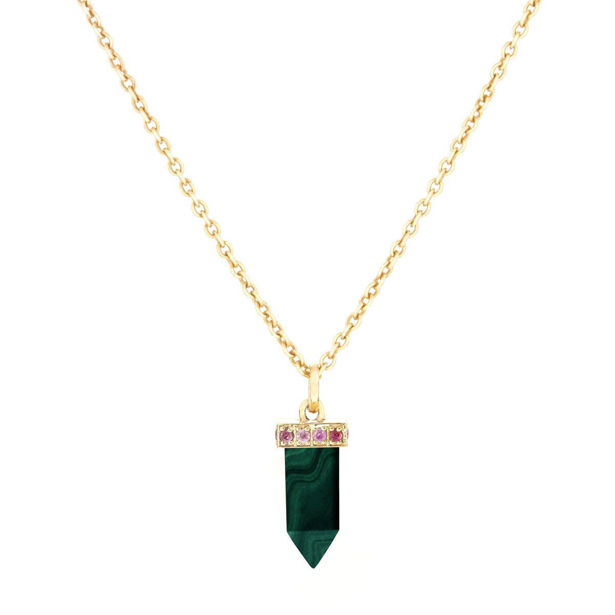 POWER POINT PENDANT | MALACHITE & RUBY