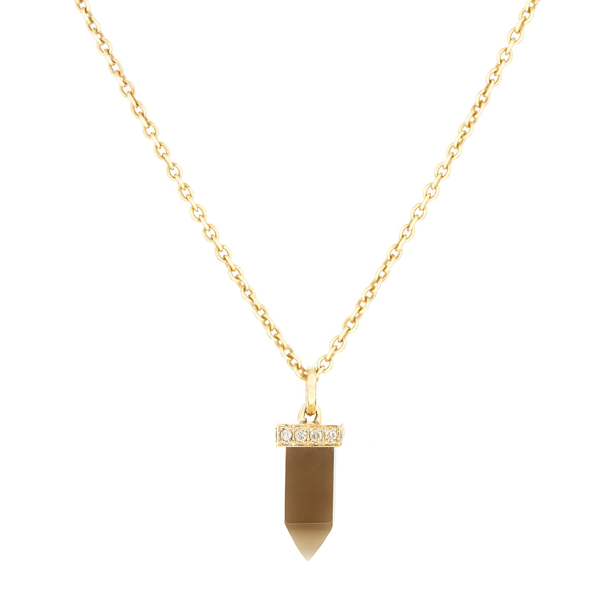POWER POINT PENDANT | SMOKEY QUARTZ & DIAMOND