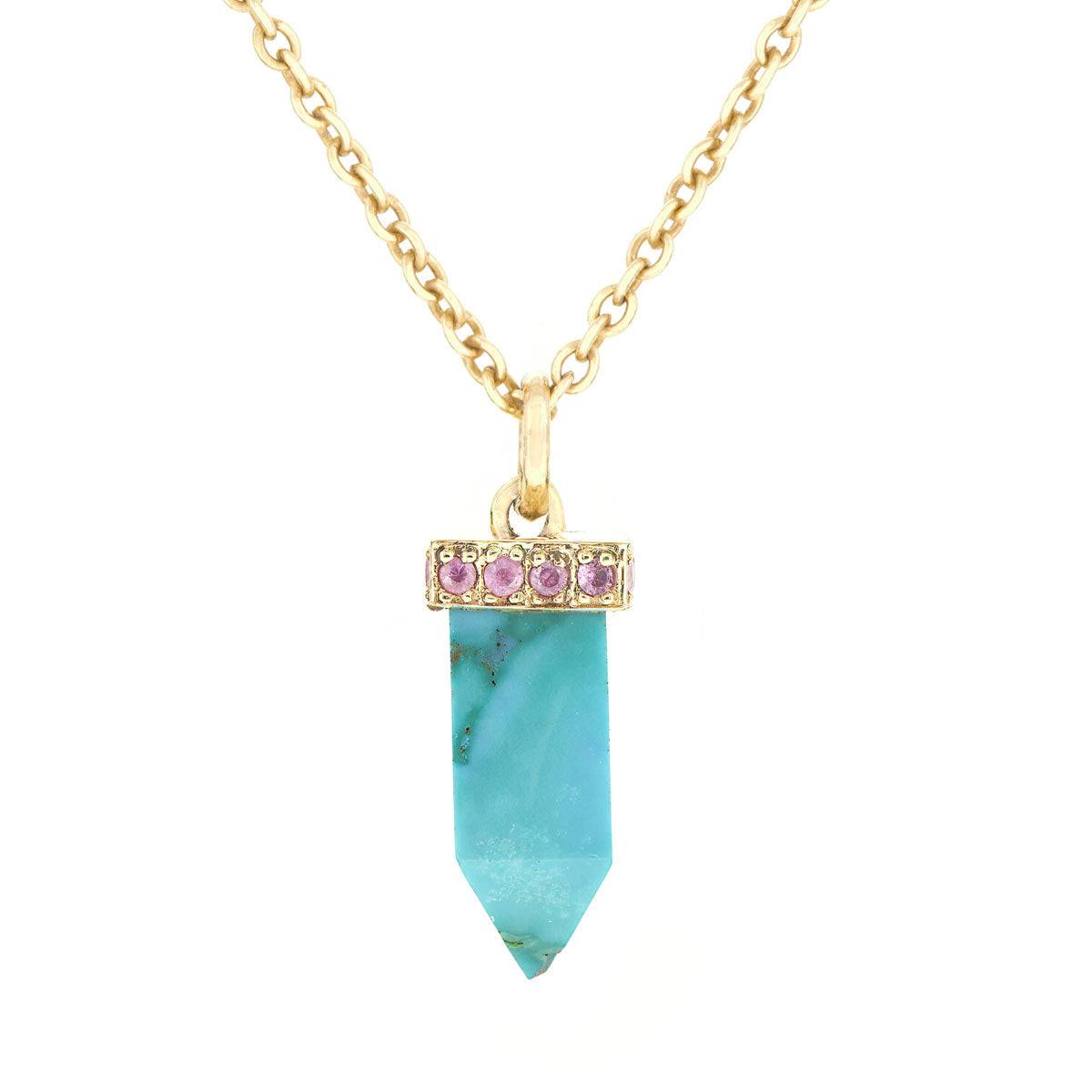 POWER POINT PENDANT | TURQUOISE & PINK SAPPHIRE