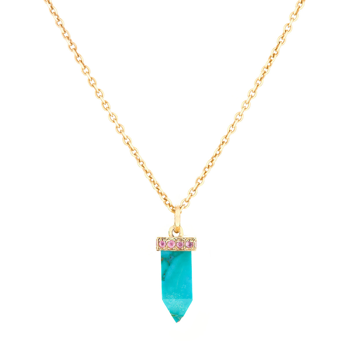 POWER POINT PENDANT | TURQUOISE & PINK SAPPHIRE