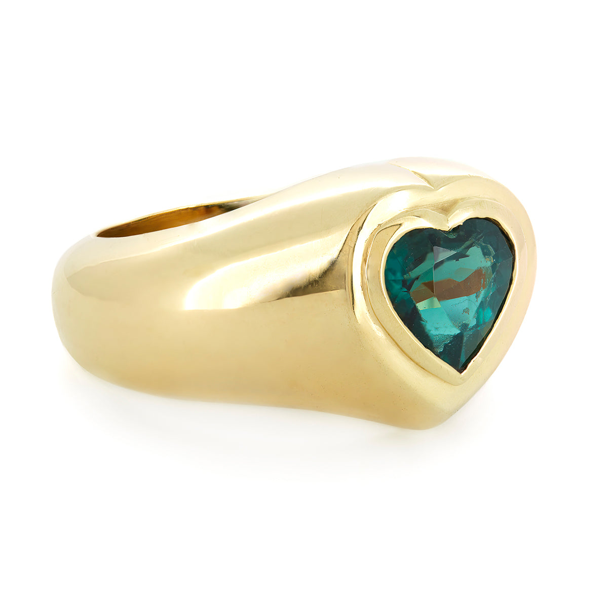 HEART SIGNET RING | BLUE TOURMALINE