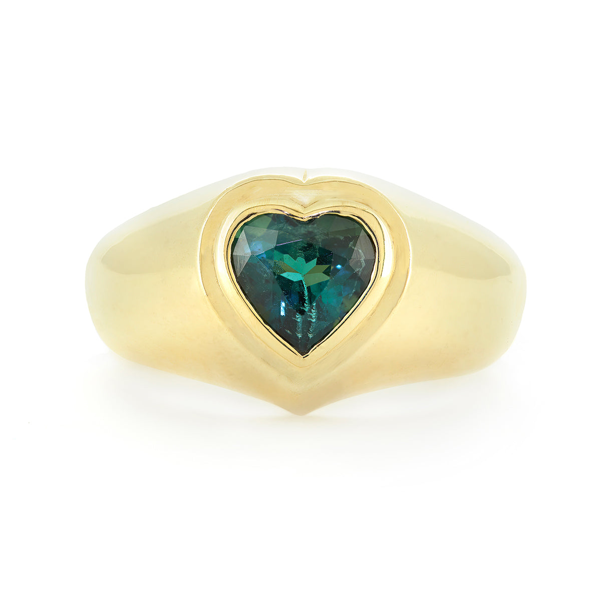 HEART SIGNET RING | BLUE TOURMALINE