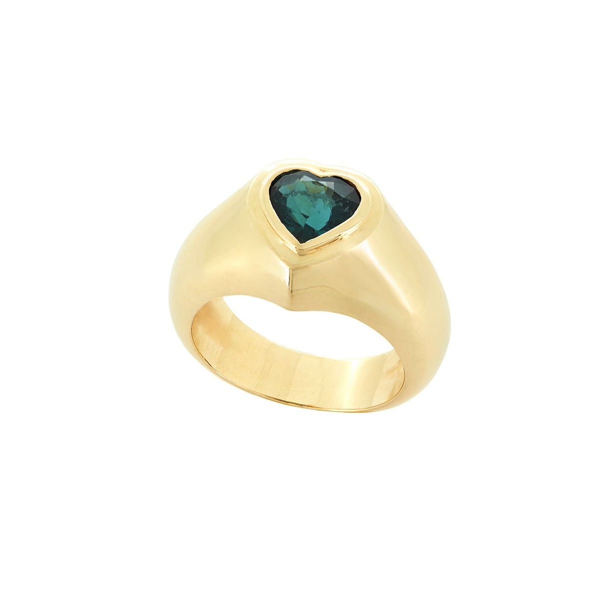 HEART SIGNET RING | BLUE TOURMALINE