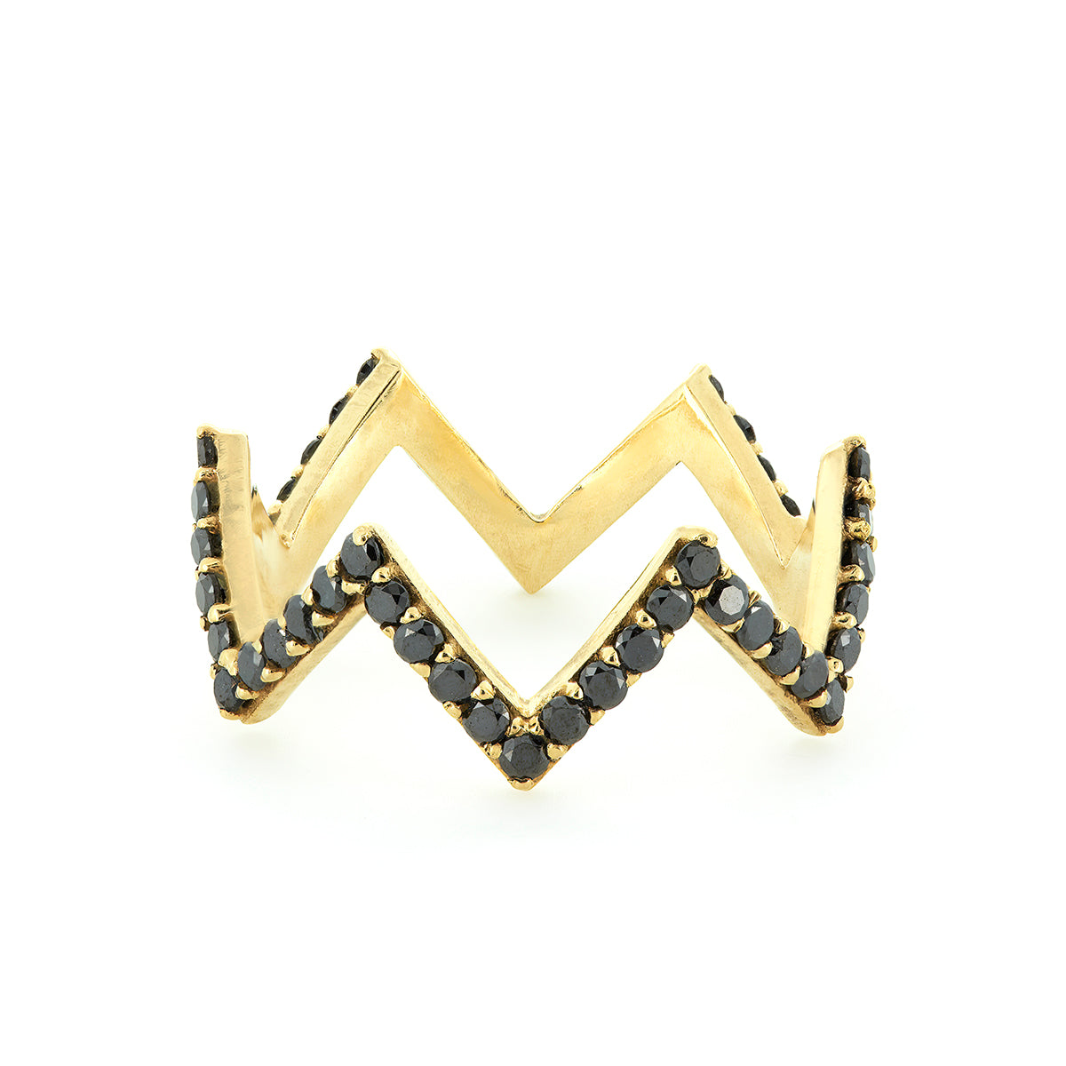 ZIG ZAG RING | BLACK DIAMOND