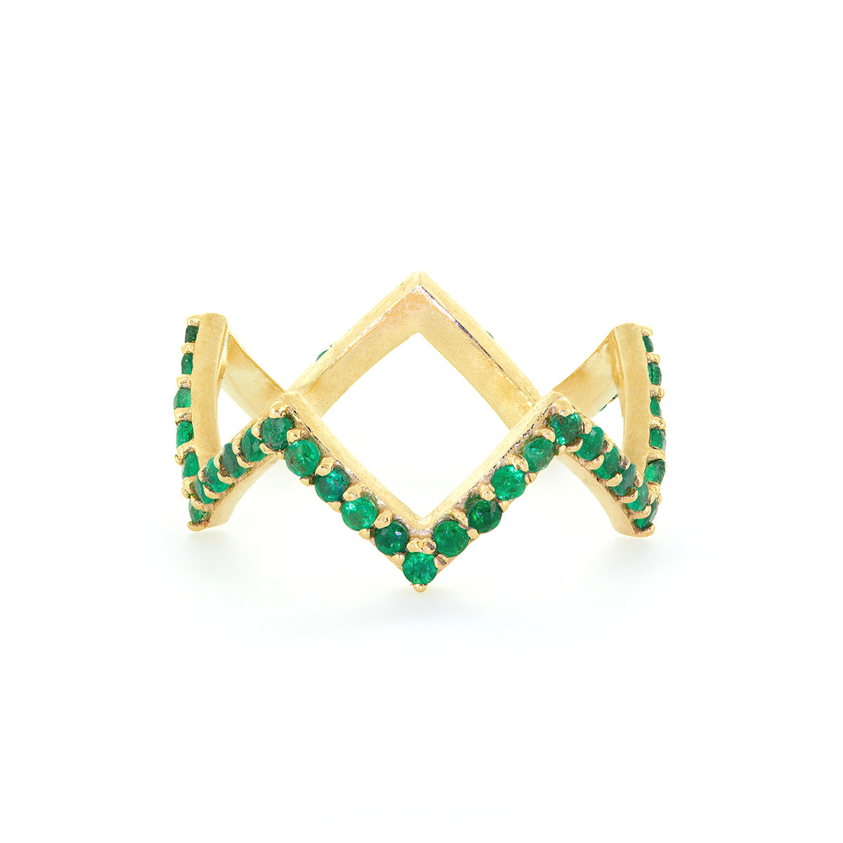 ZIG ZAG RING | EMERALD