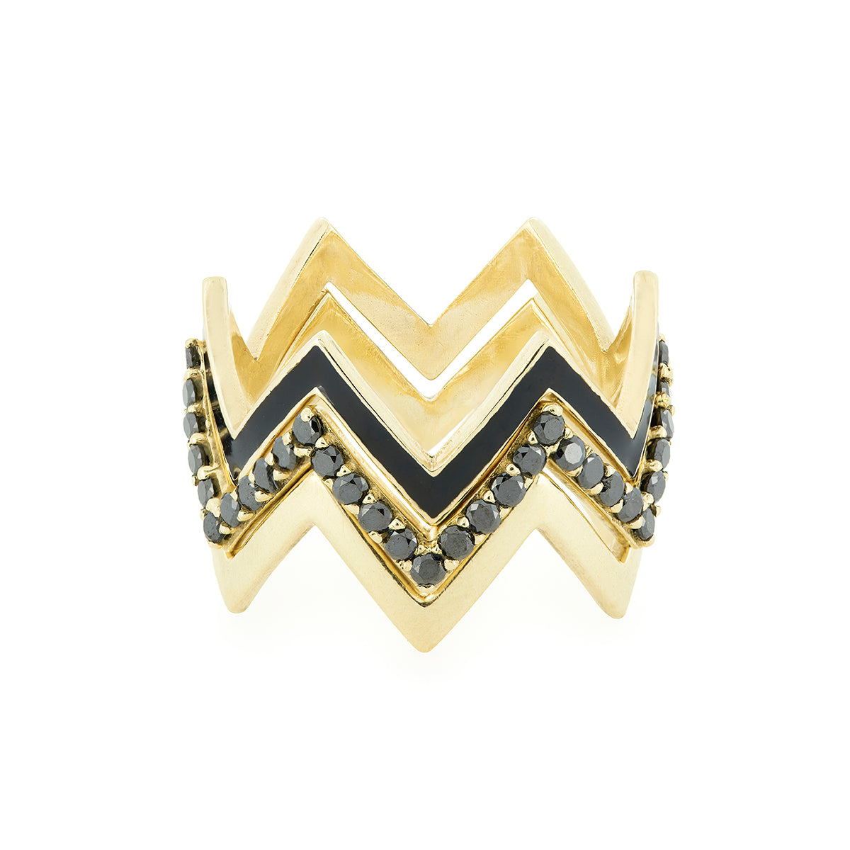 ZIG ZAG RING | BLACK DIAMOND