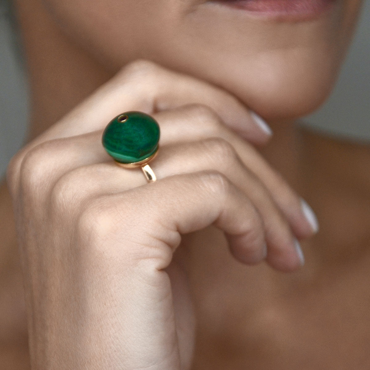 CUPCAKE RING | GREEN MALACHITE