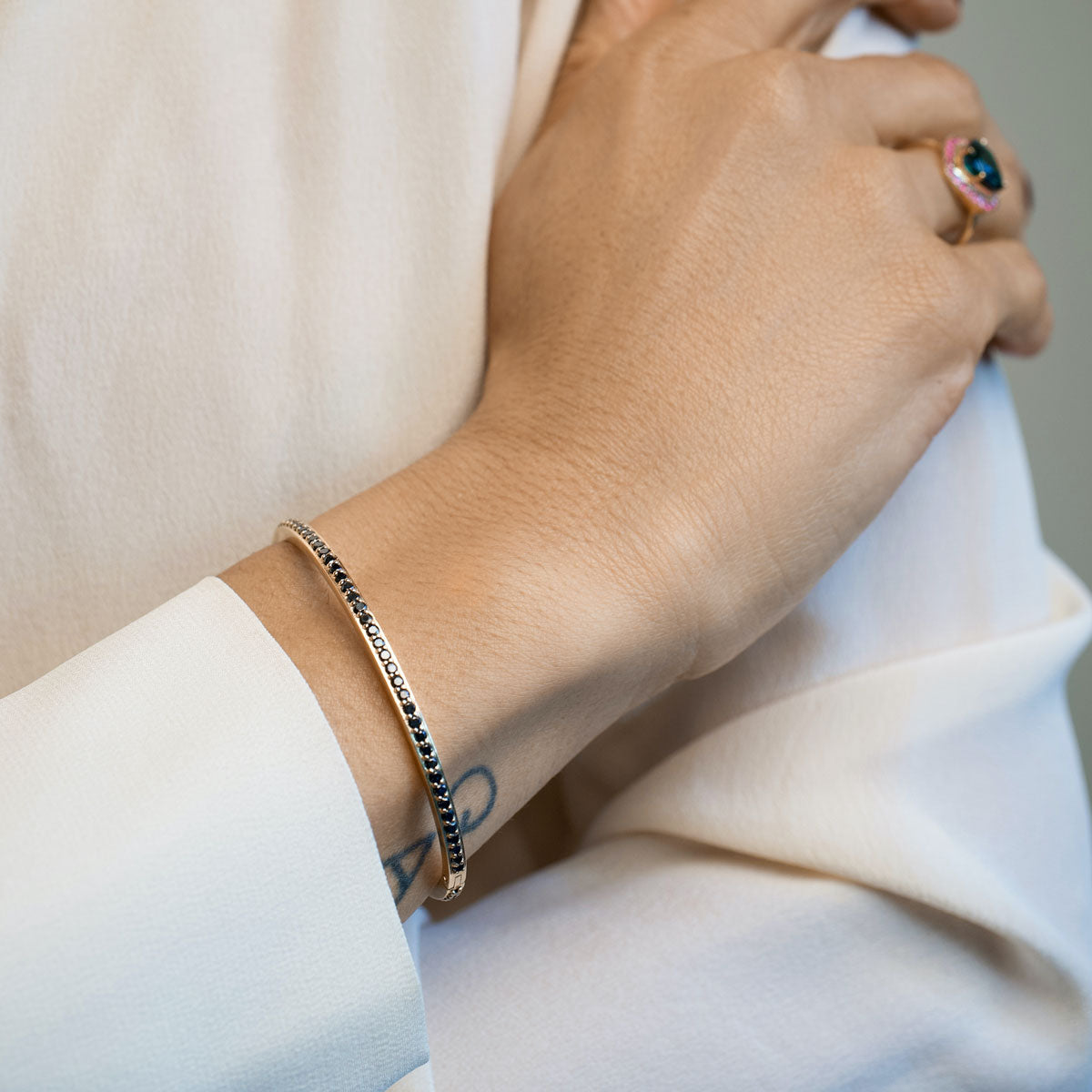 MOORE BANGLE | GOLD & BLACK DIAMOND