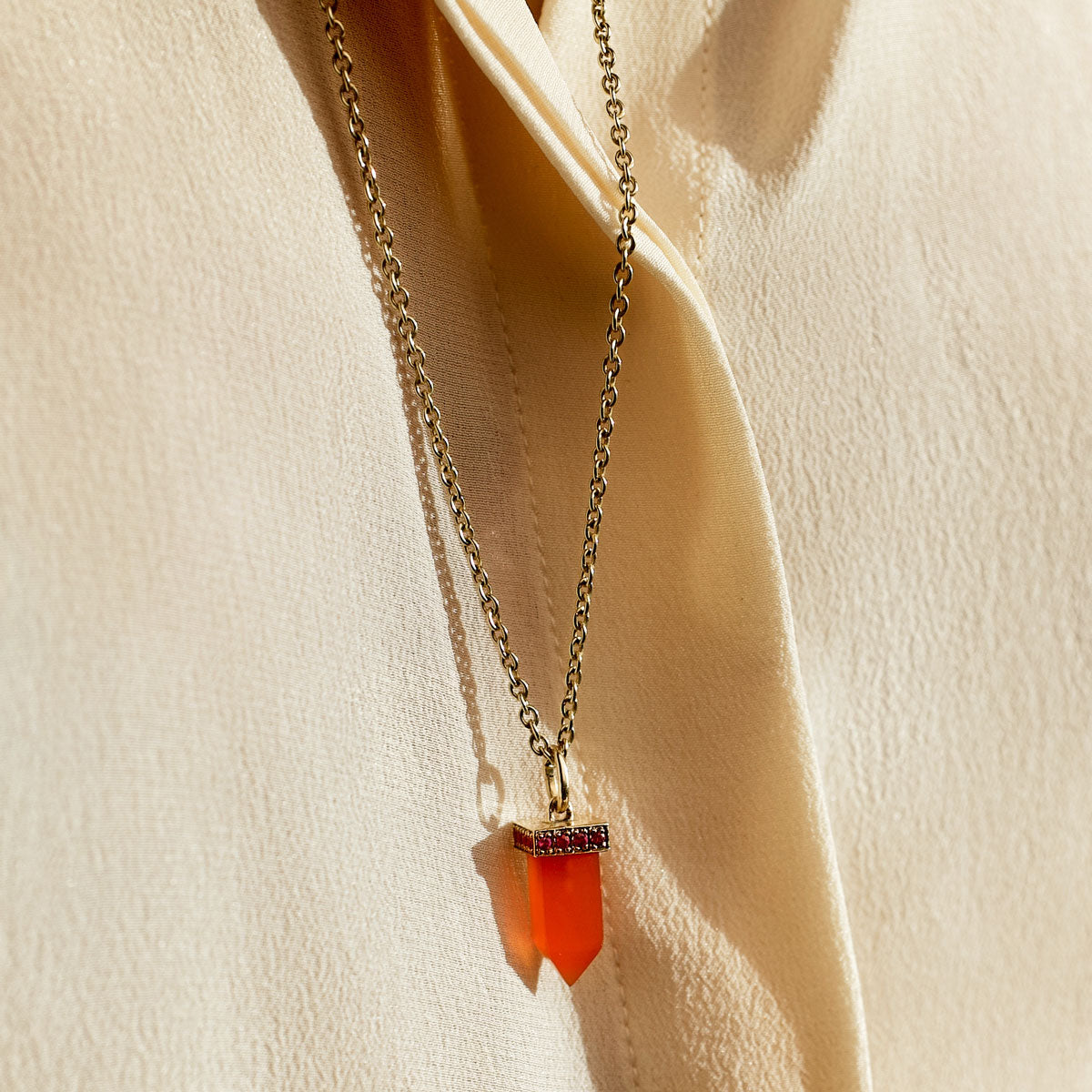 POWER POINT PENDANT | CARNELIAN & PINK SAPPHIRE