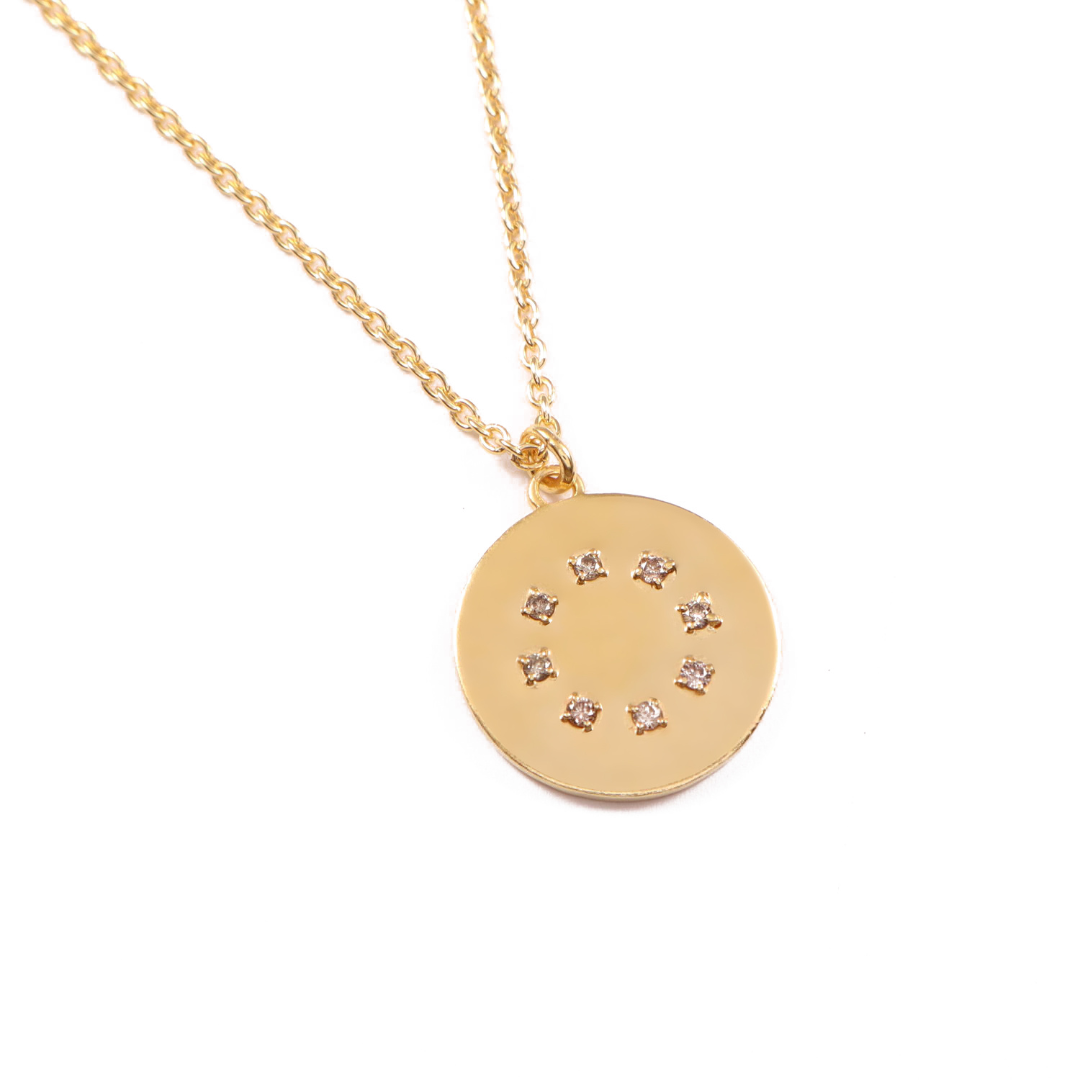 Gold Vermeil Birthstone Pendant Necklace | April - Diamond