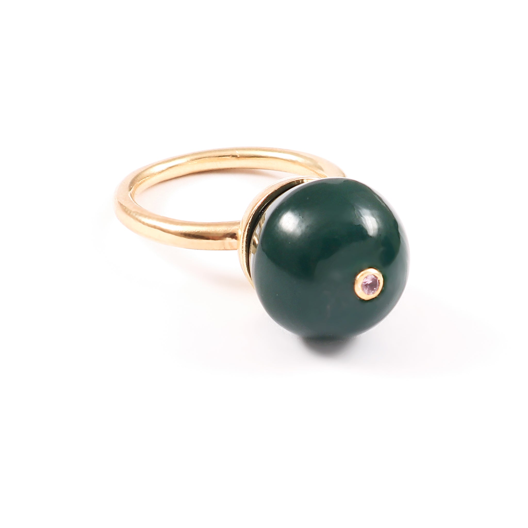 CupCake Medium | Green Jade & Pink Sapphire