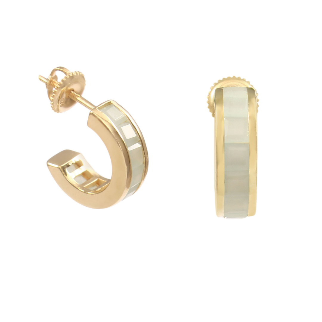 Deco Aquamarine Hoops Small