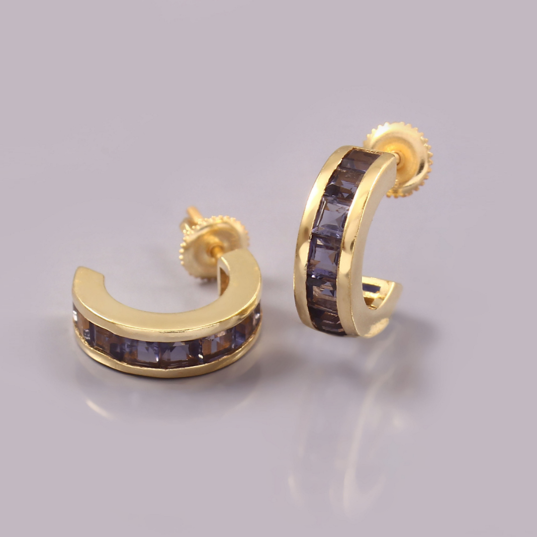 Deco Iolite Hoops Small