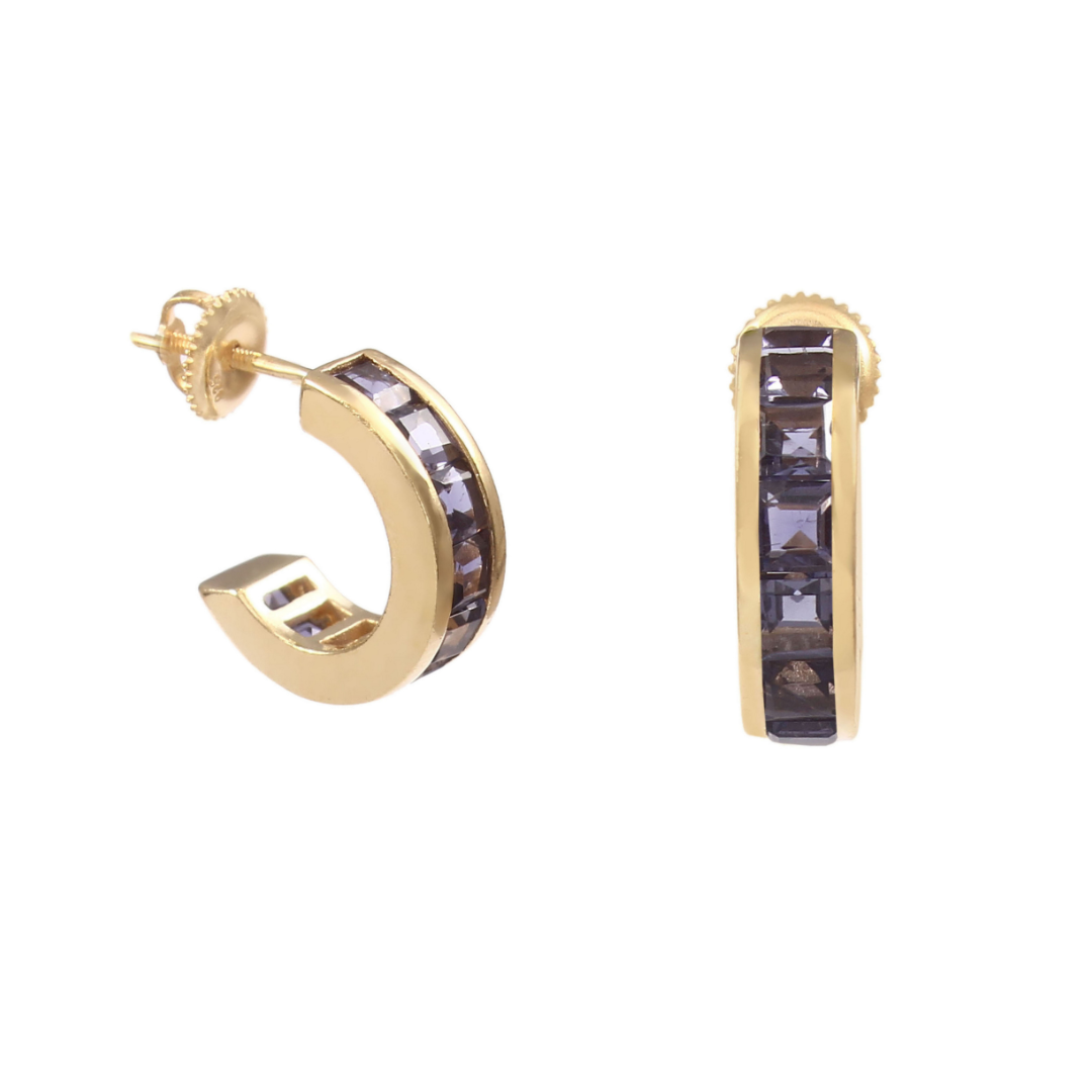 Deco Iolite Hoops Small