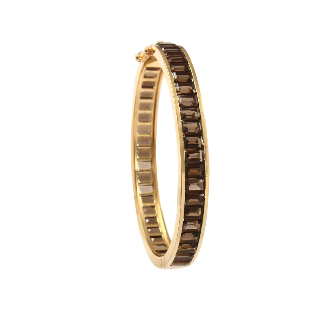 Grand Deco Smoky Quartz Bangle