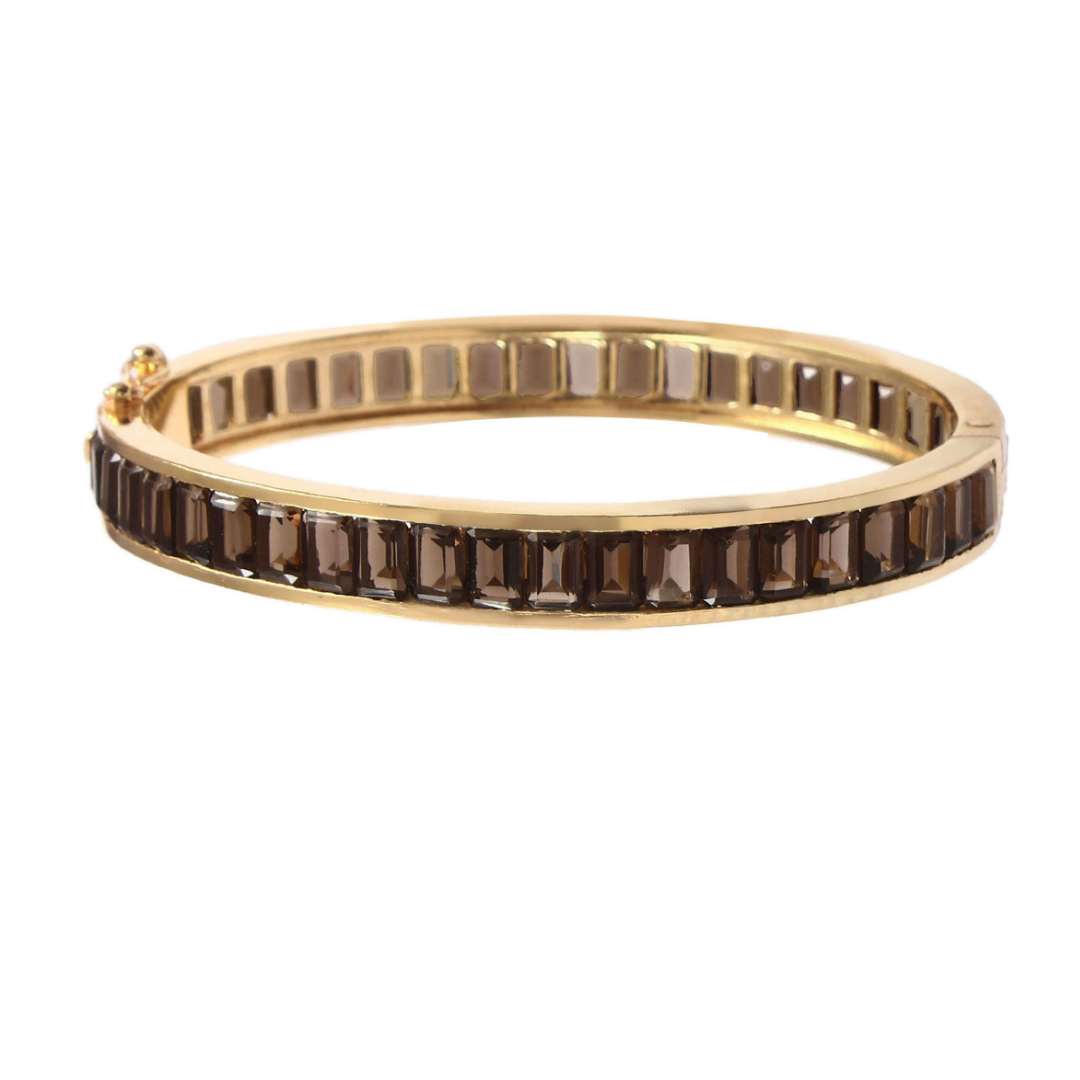 Grand Deco Smoky Quartz Bangle