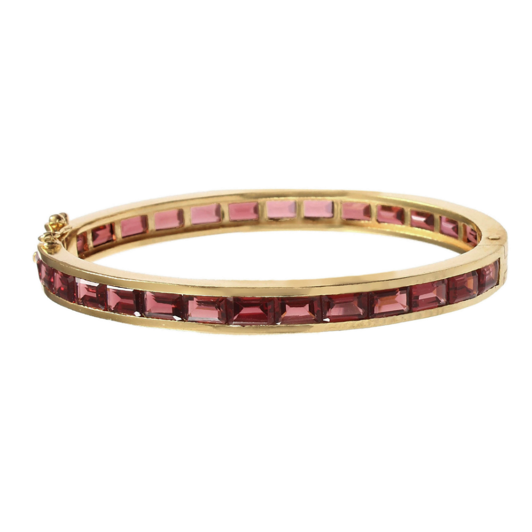 Deco Rhodolite Bangle