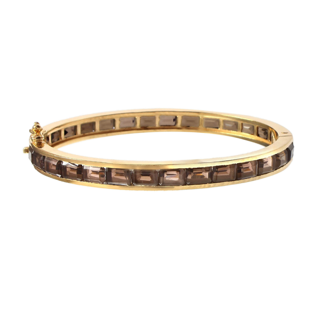 Deco Smoky Quartz Bangle