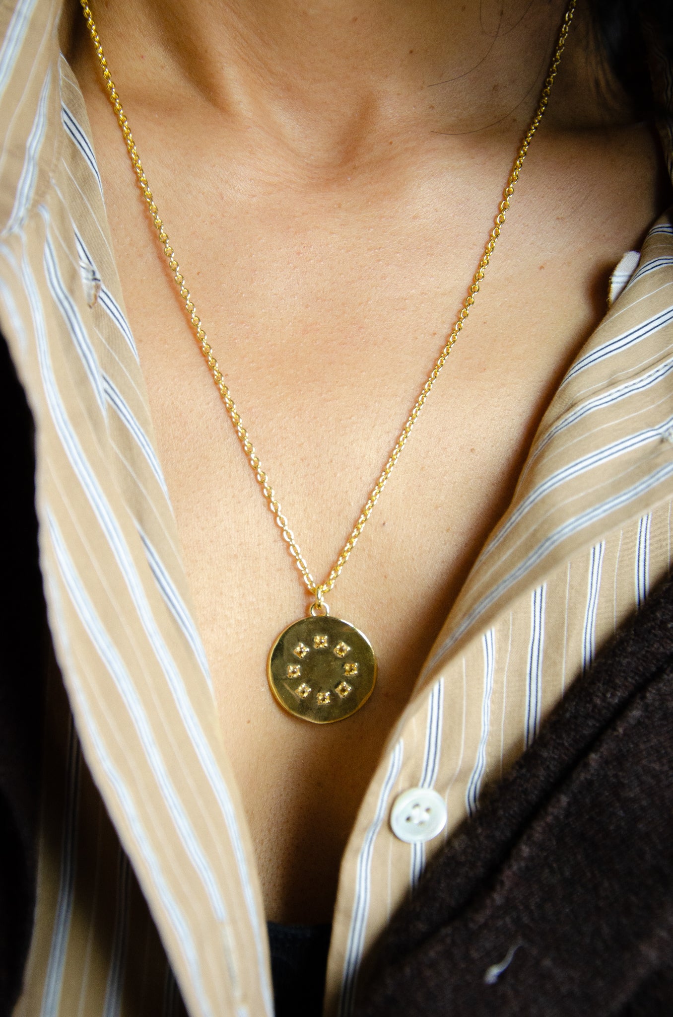 Gold Vermeil Birthstone Pendant Necklace | November — Citrine Gem