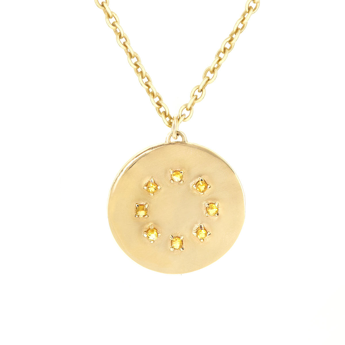 BIRTHSTONE PENDANT NECKLACE | NOVEMBER — CITRINE GEM