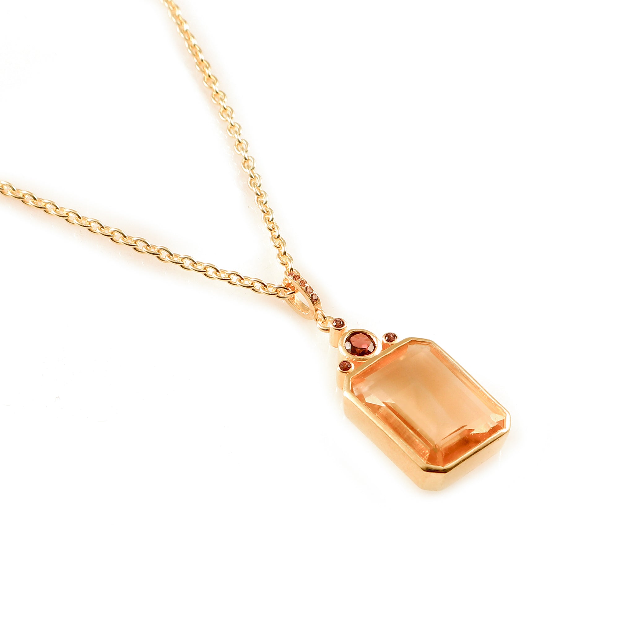 The Signature Pendant | Citrine & Rhodolite