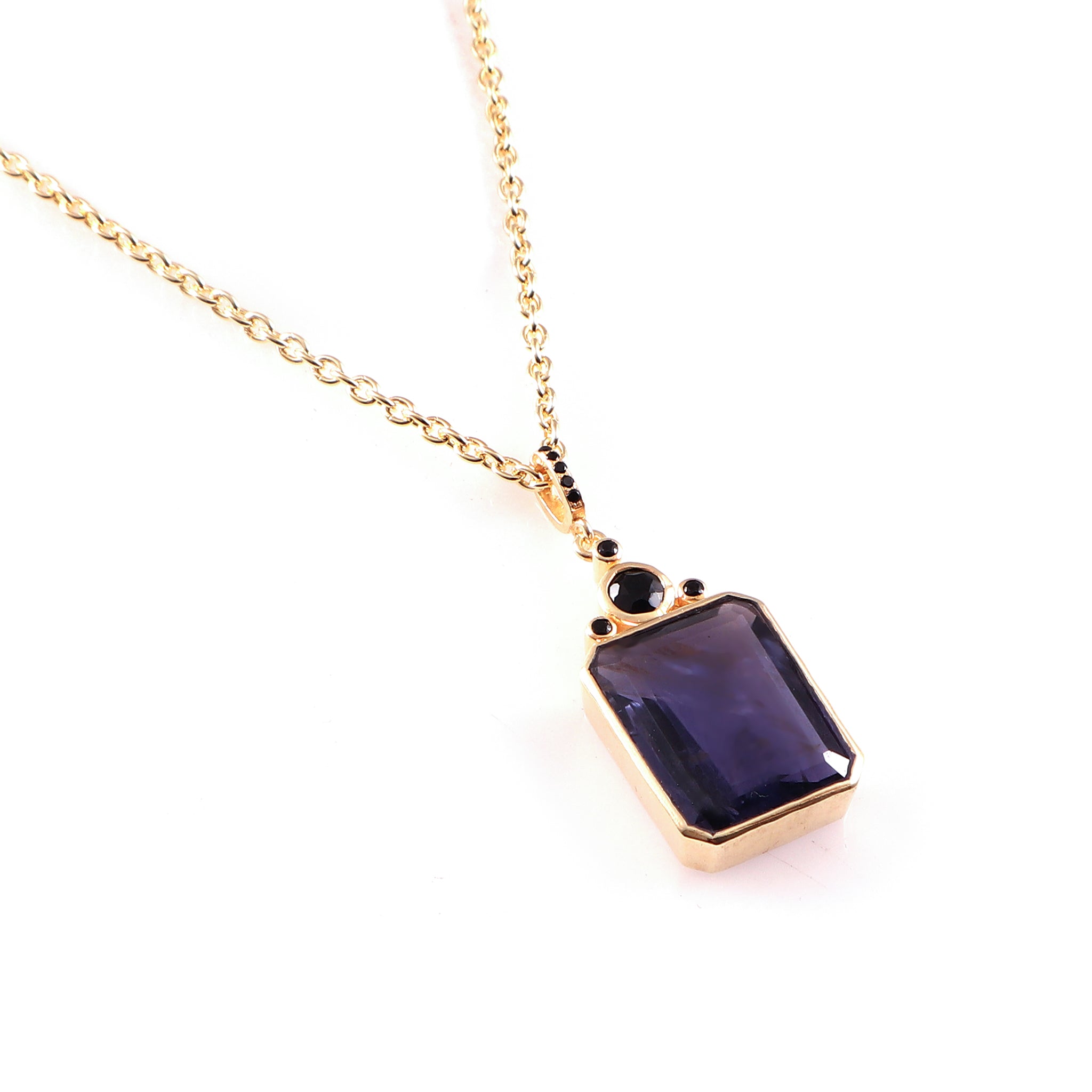 The Signature Pendant | Iolite & Black Spinel