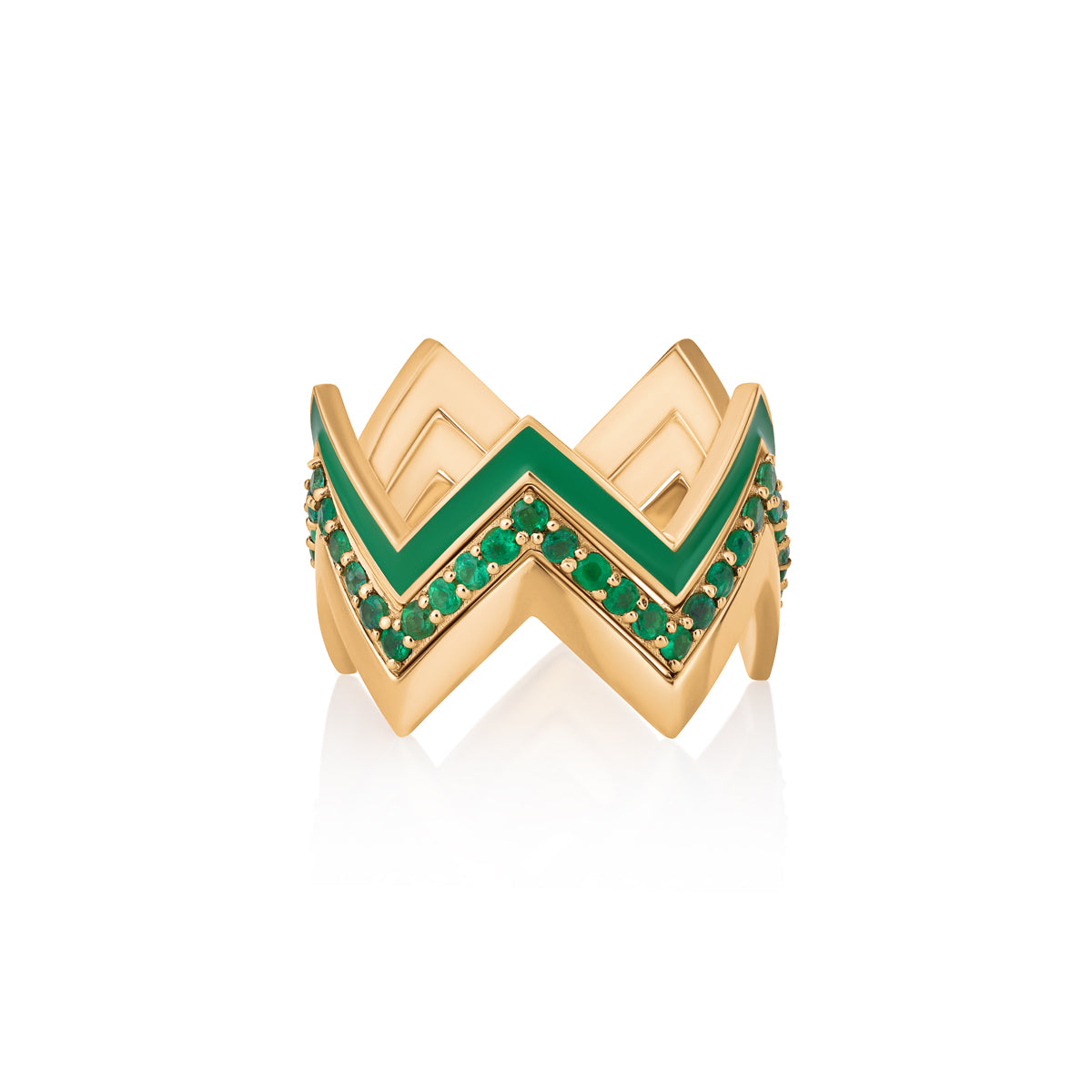 ZIG ZAG RING | EMERALD