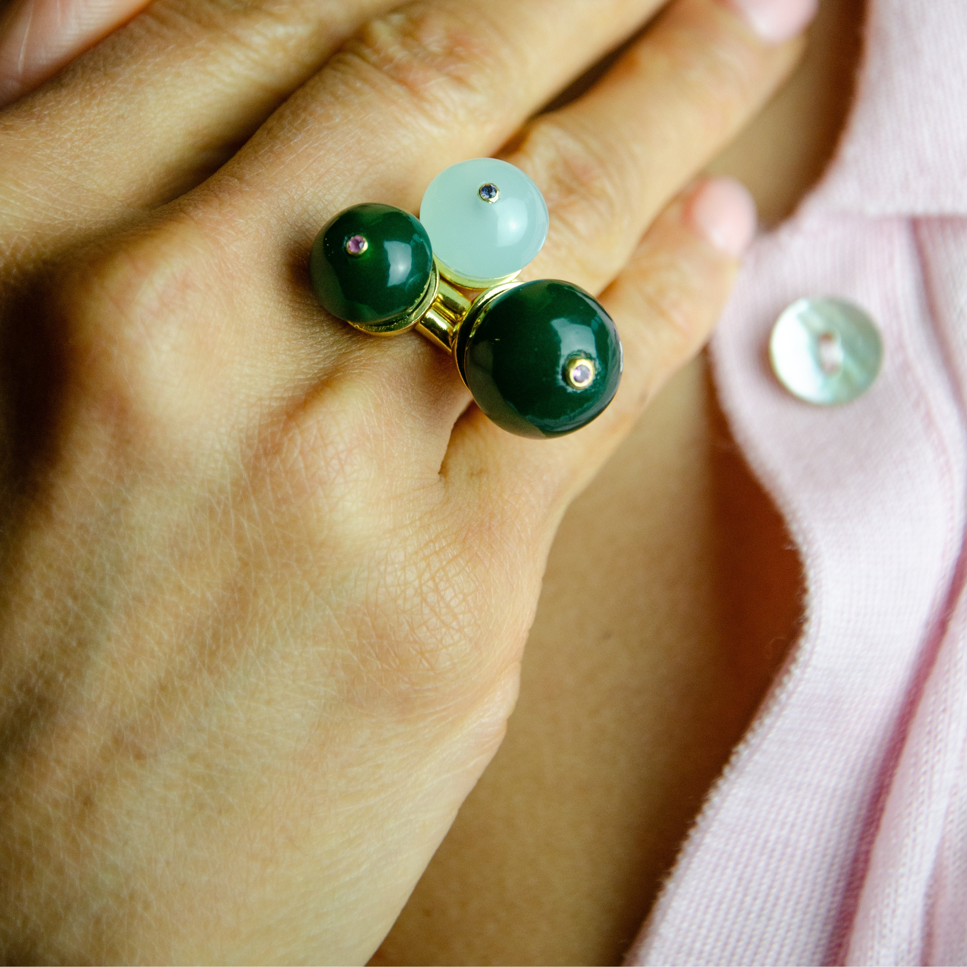 CupCake Medium |  Aquamarine & Iolite