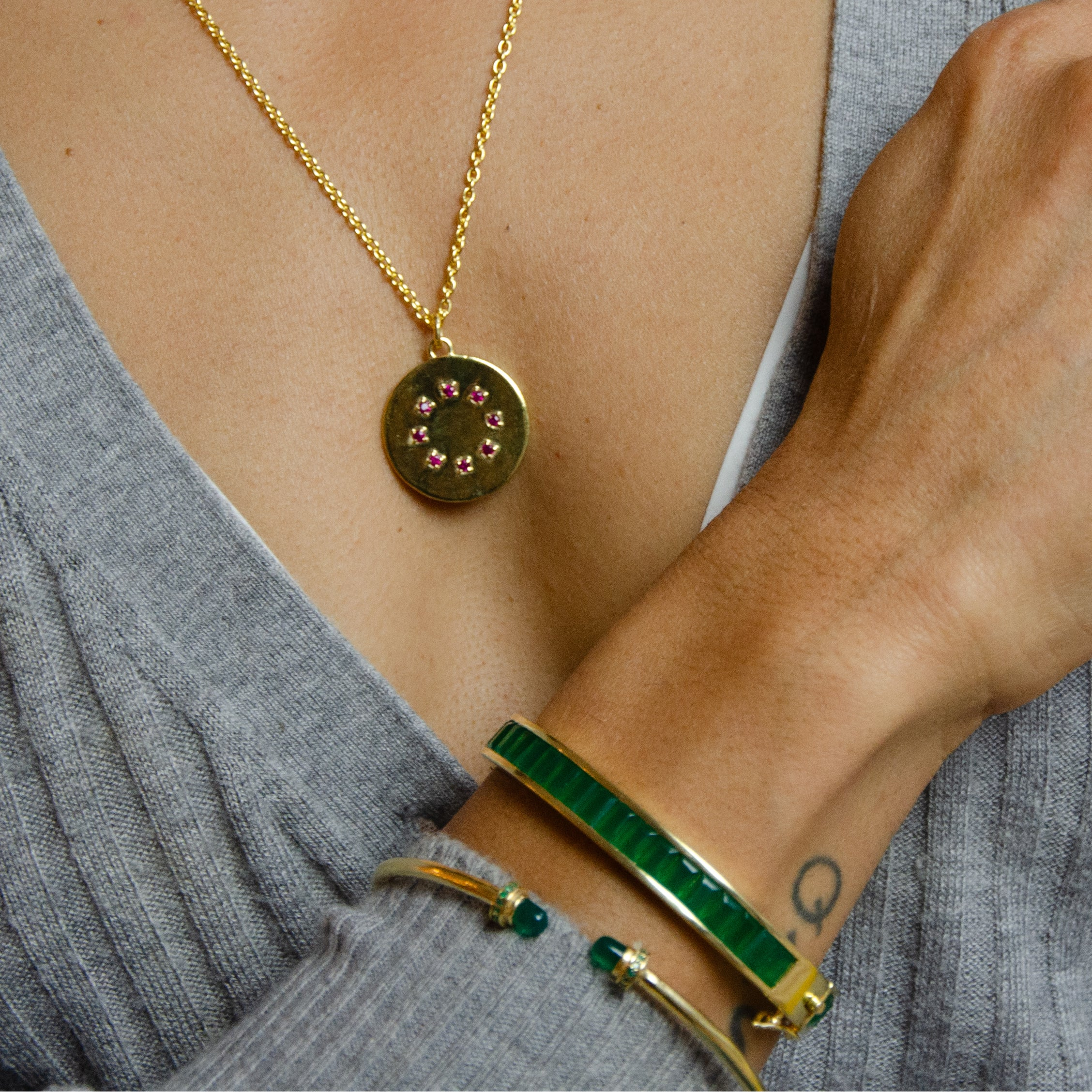 The Earth Bangle | Jade & Emerald