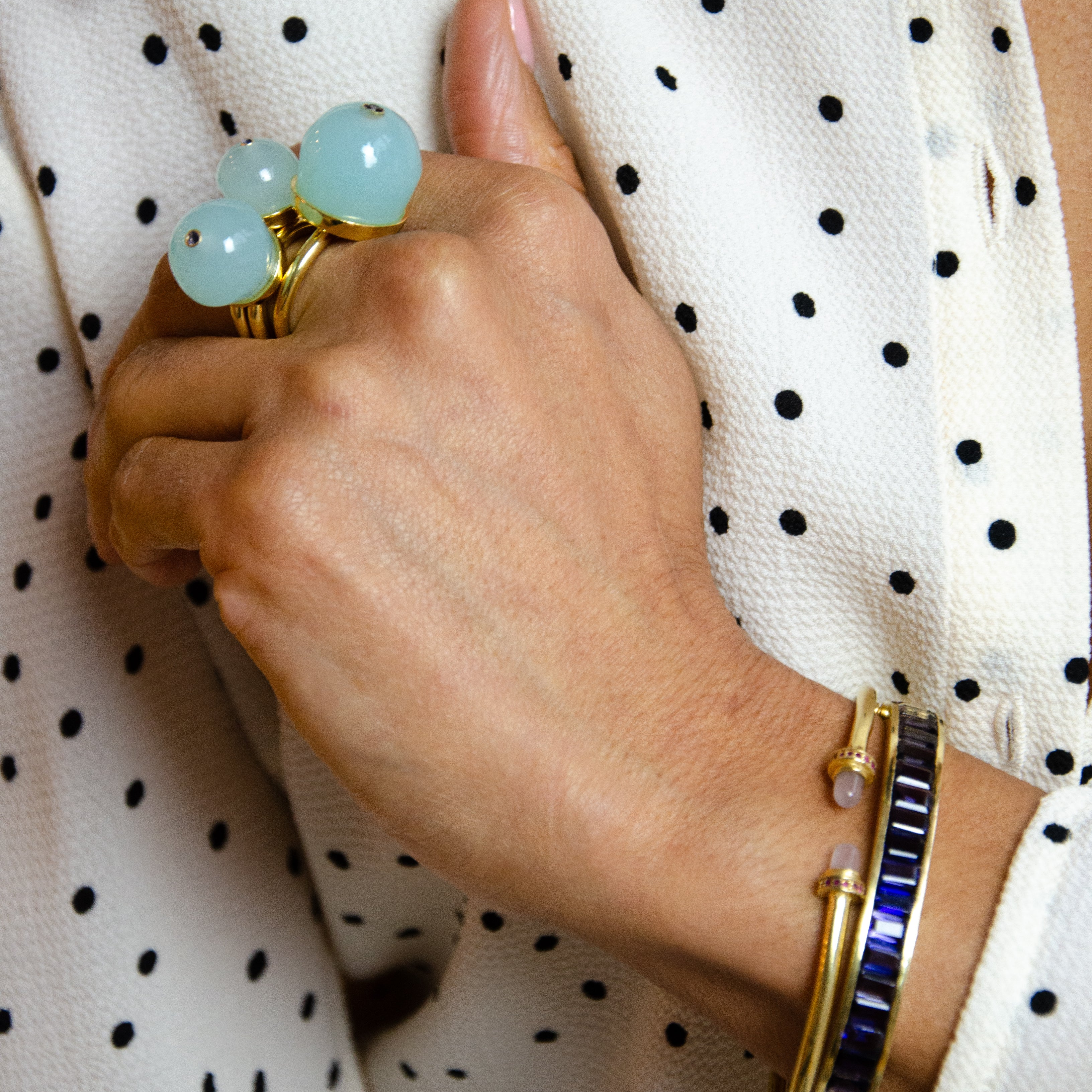 CupCake Large |  Aquamarine & Iolite