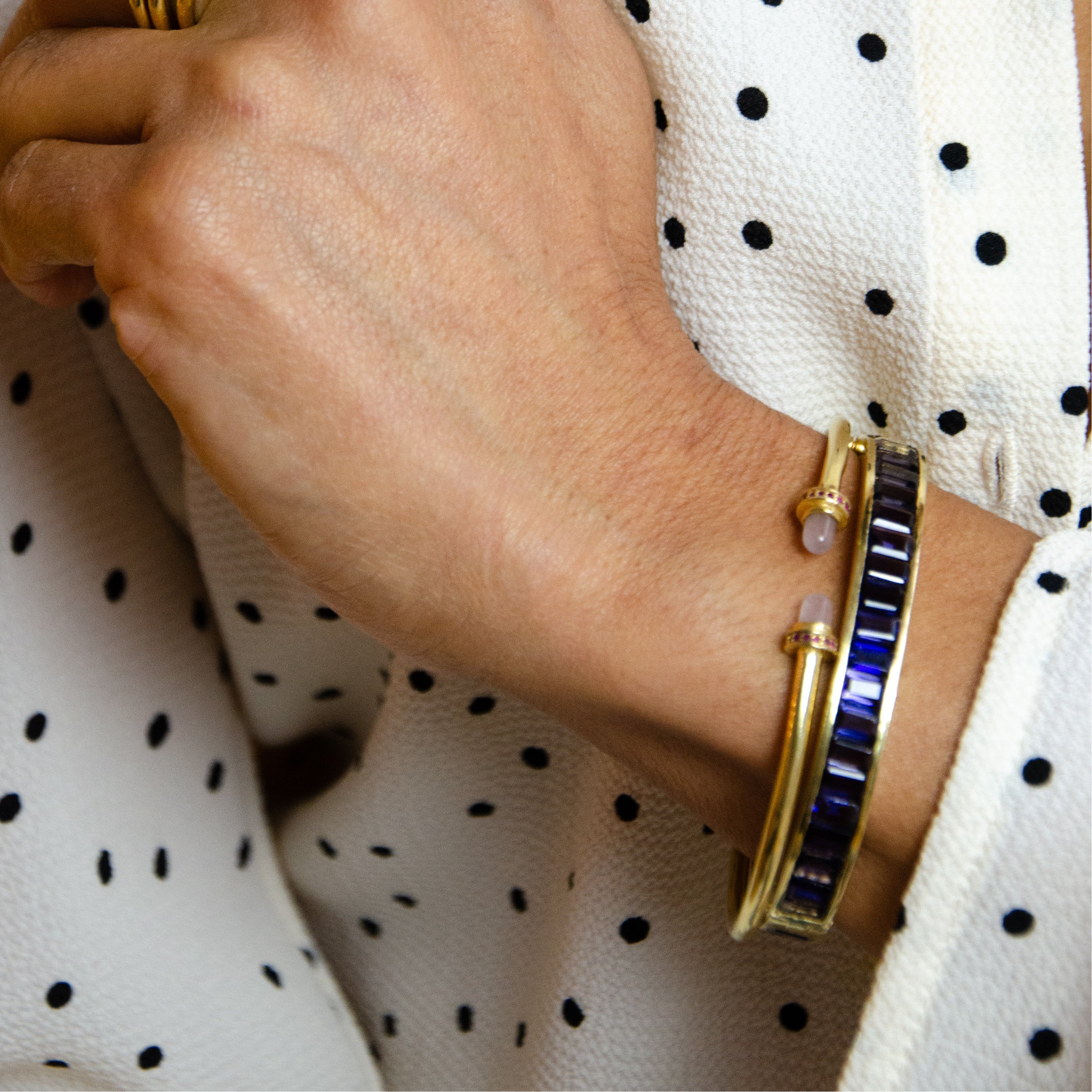 The Fire Bangle | Morganite & Ruby